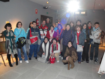 Foto de uno de grupos dentro del museo.